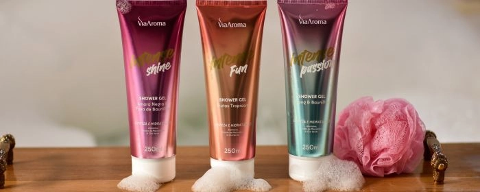 linha de produtos shower gel da via aroma