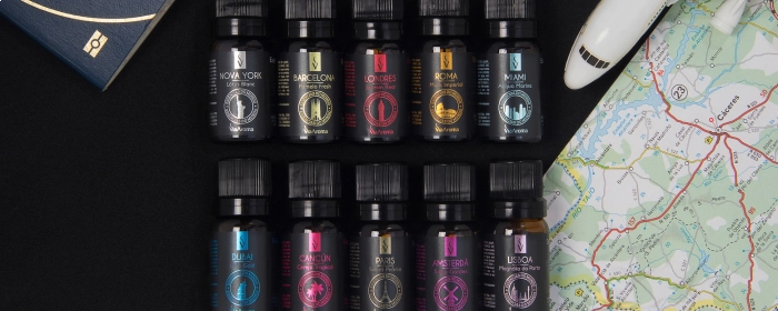 essências linha mundo da via aroma