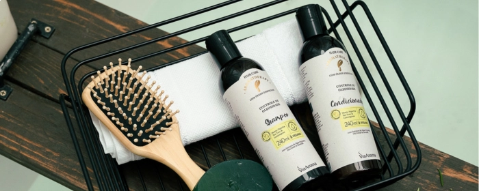 condicionador e shampoo via aroma