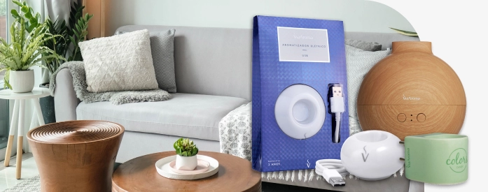 Banner da categoria Via Aroma com destaque para produtos e fragr&acirc;ncias