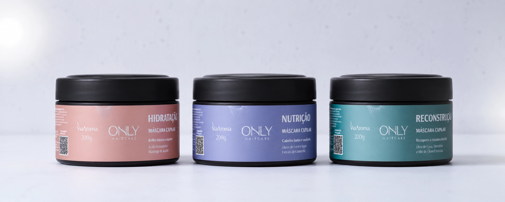 Máscaras de tratamento capilar Via Aroma Only Haircare