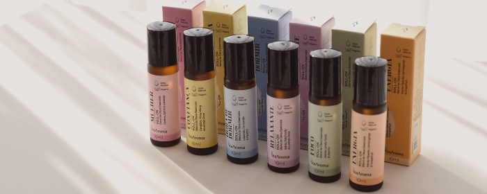6 frascos de óleo essencial roll-on da Via Aroma