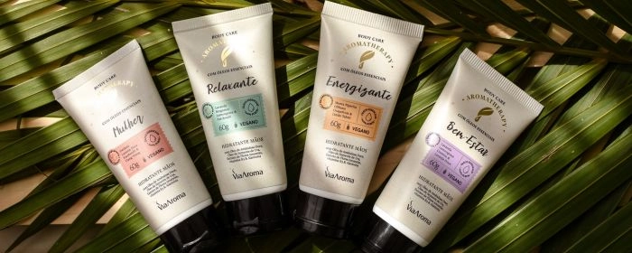 linha de produtos hidratantes da via aroma