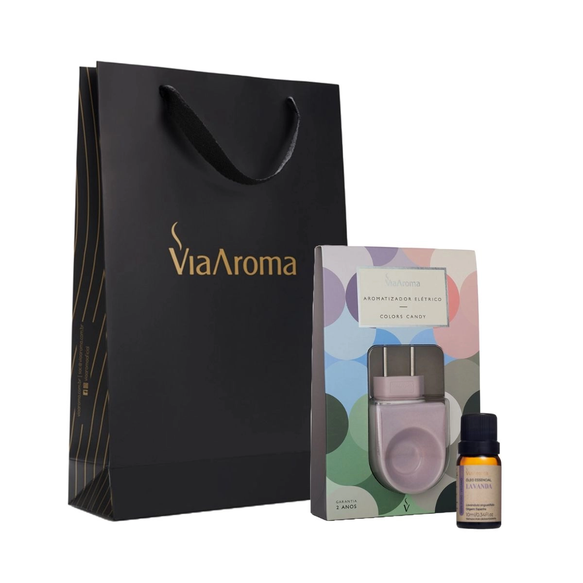 Kit Aromatizador Colors + Óleo Essencial Lavanda Via Aroma