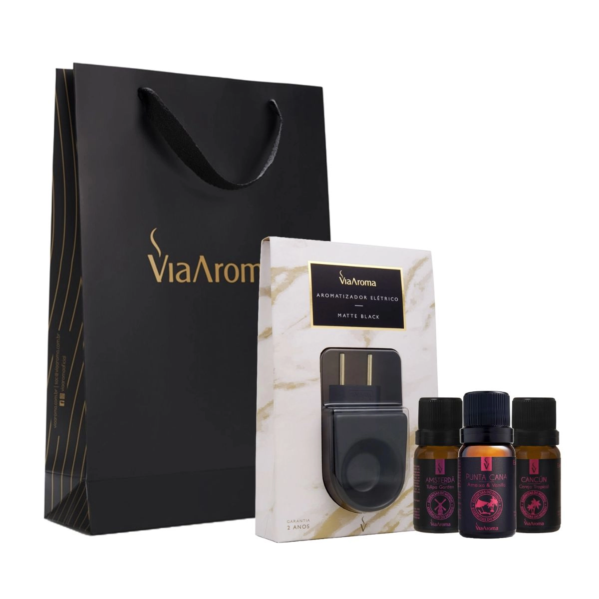  Kit Aromatizador Matte Black mais Essência Mundo Frente