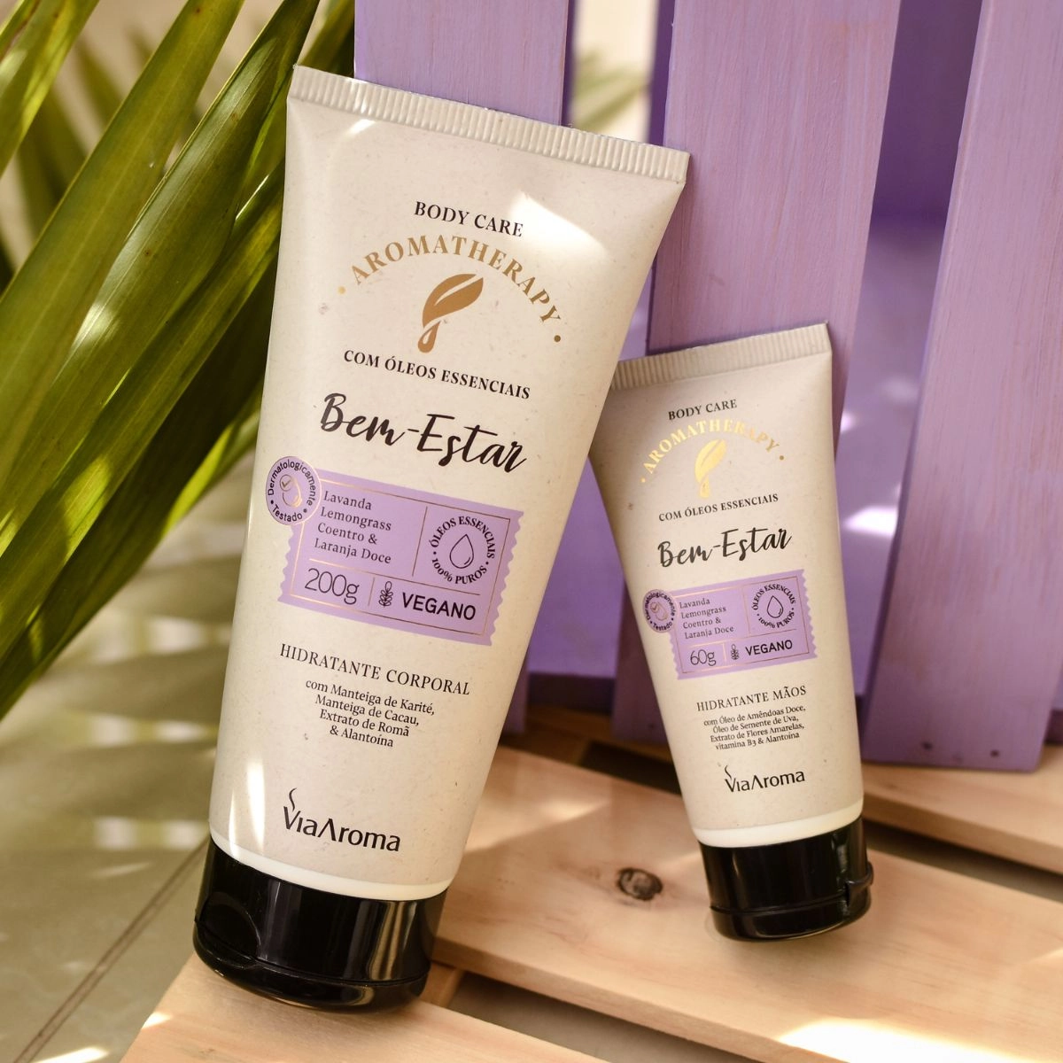 Kit Bem-Estar Aromatherapy Via Aroma: Hidratante Mãos Bem-Estar 60g + Hidratante Corporal 200g