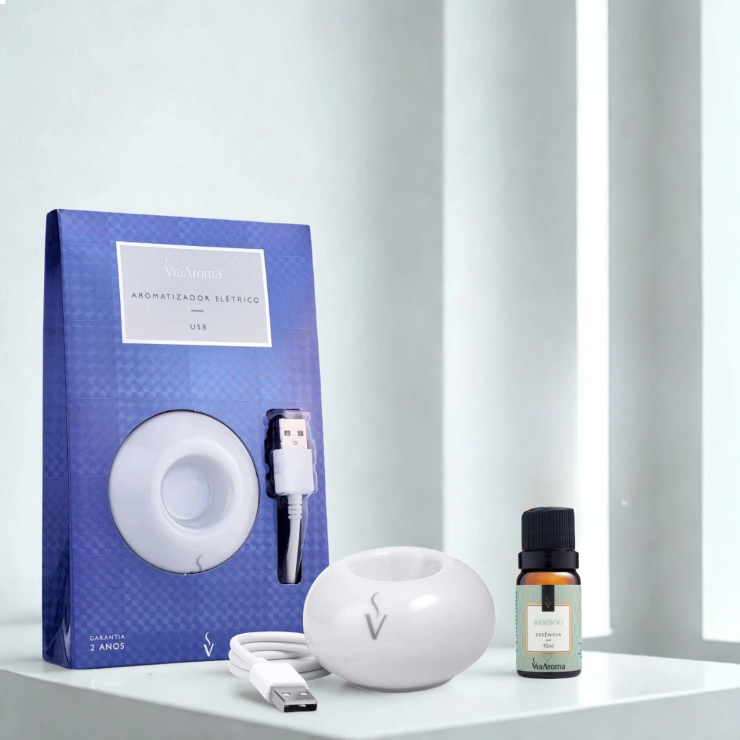 Kit Escritório - Aromatizador Elétrico USB mais Essência