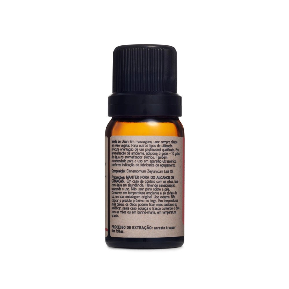 Ãleo Essencial Canela Folhas Via Aroma - 10ml Traseira Ãleo Essencial Canela Folhas Via Aroma - 10ml Traseira