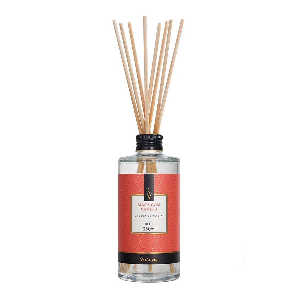 Refil Difusor de Varetas Maçã com Canela Via Aroma - 250ml