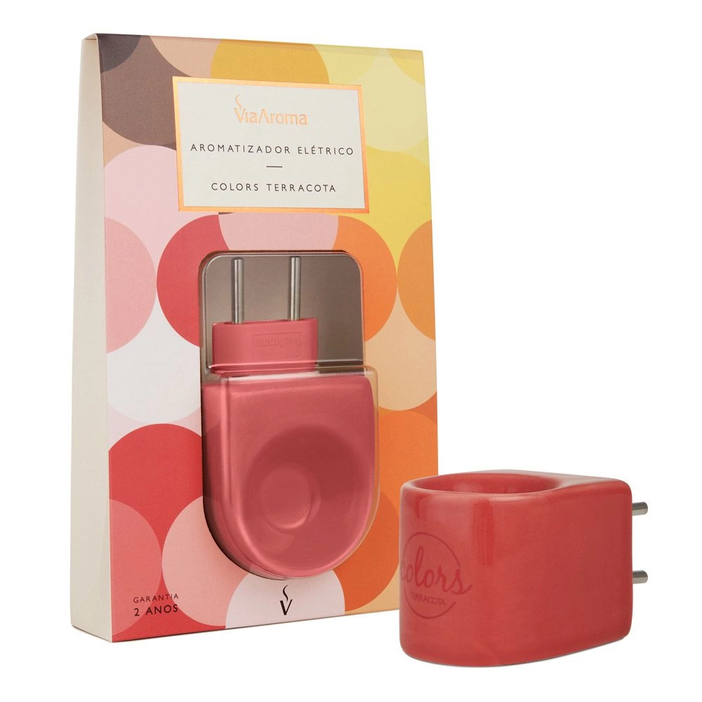 Difusor Aromatizador Elétrico Bivolt Colors Terracota Via Aroma - Vermelho Difusor Aromatizador Elétrico Bivolt Colors Terracota Via Aroma - Vermelho