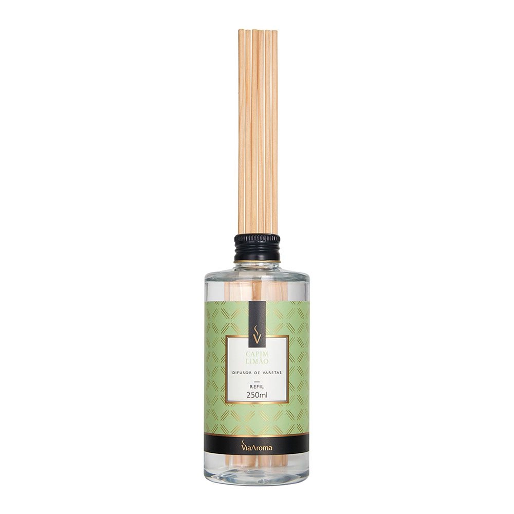 Refil Difusor de Varetas Capim Limão Via Aroma - 250ml
