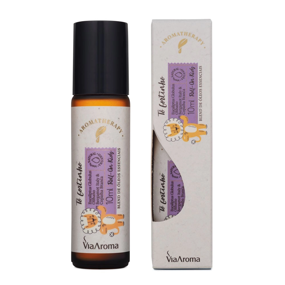 Roll-on Óleos Essenciais Kids Tô fortinho Via Aroma - 10ml Embalagem
