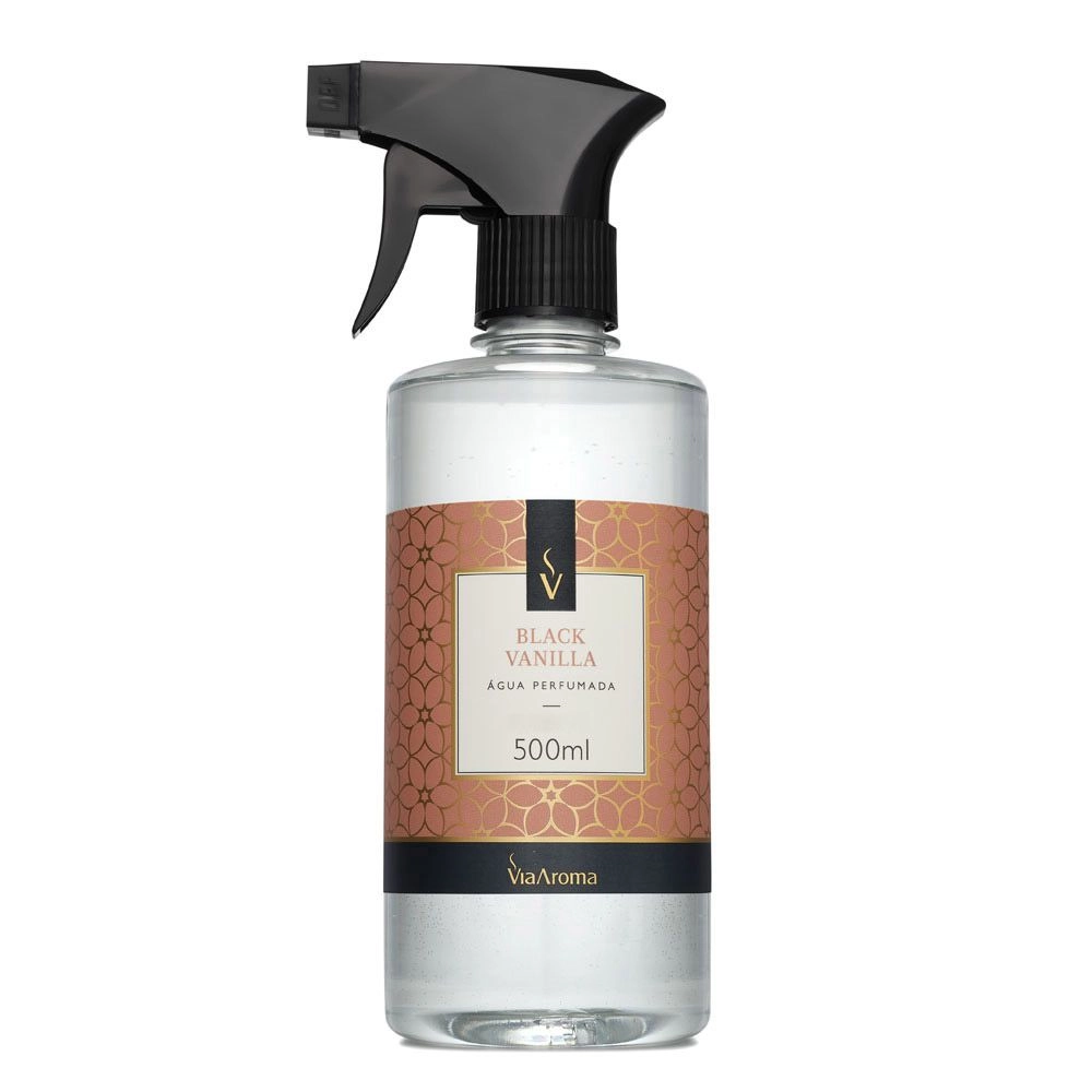 Água Perfumada Black Vanilla Via Aroma - 500ml frente do produto 