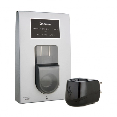 Difusor Aromatizador Elétrico Bivolt Standard Black - Via Aroma Embalagem Produto Difusor Aromatizador Elétrico Bivolt Standard Black - Via Aroma Embalagem