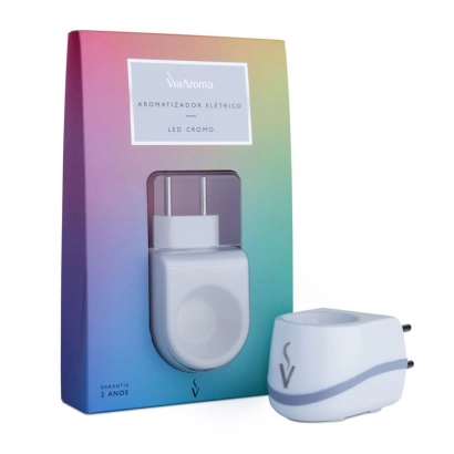 Produto Difusor Aromatizador Elétrico Standard Led Cromo Via Aroma