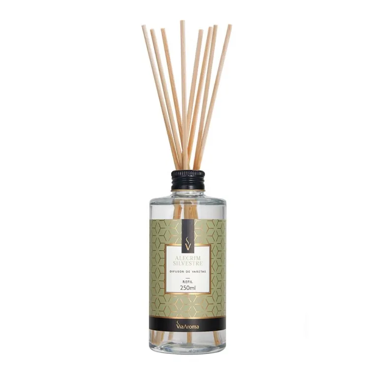 Refil Difusor de Varetas Alecrim Silvestre Via Aroma - 250ml Produto Refil Difusor de Varetas Alecrim Silvestre Via Aroma - 250ml