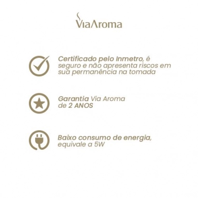 Produto Kit Aromatizador Elétrico Original mais 2 Óleos Essenciais Via Aroma - Alecrim e Lavanda