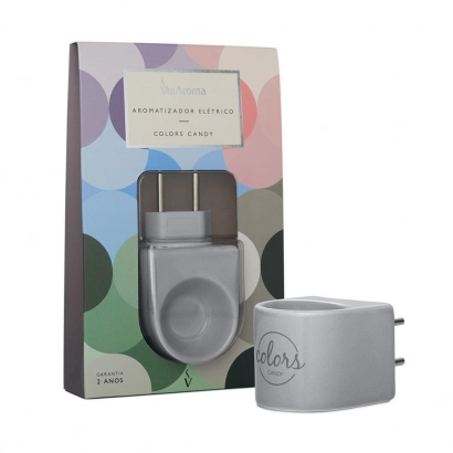 Produto Difusor Aromatizador Elétrico Bivolt Colors Via Aroma - Cinza