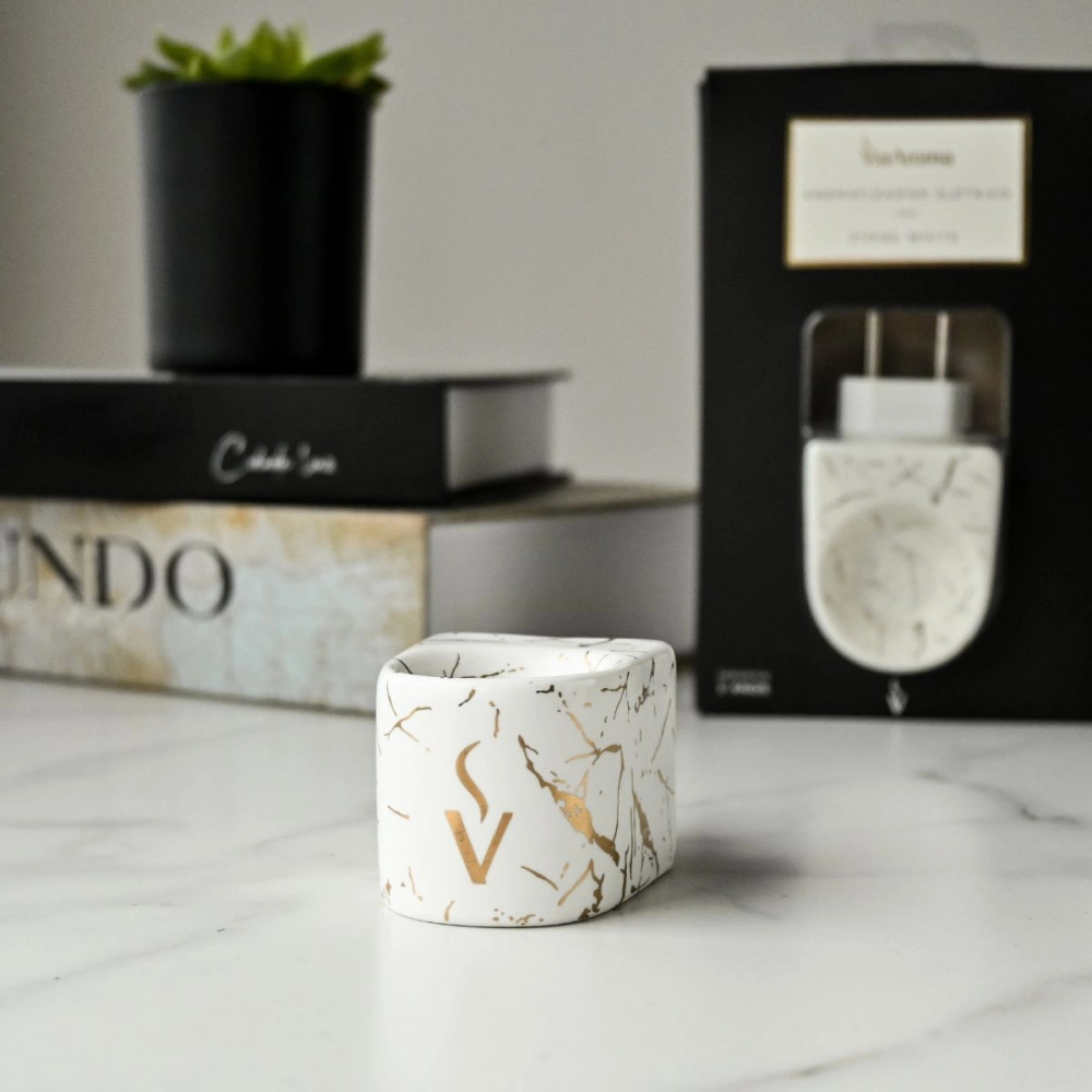 Produto Difusor Aromatizador Elétrico Stone White - Via Aroma