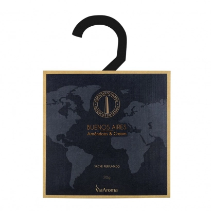 Produto Sachê Perfumado Buenos Aires Amêndoas & Cream Linha Mundo Via Aroma - 20g