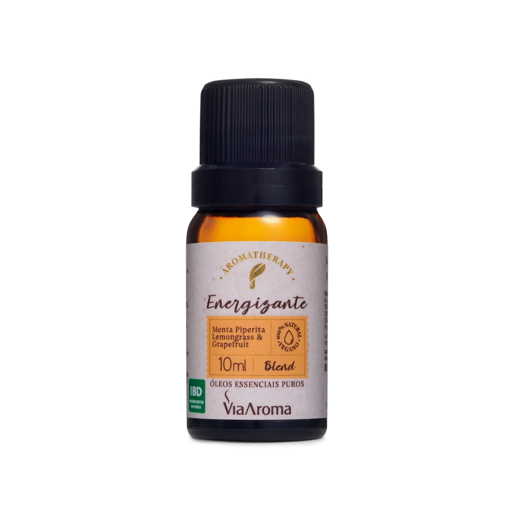 Blend de Óleos Essenciais Energizante Via Aroma - 10ml Frente Produto Blend de Óleos Essenciais Energizante Via Aroma - 10ml Frente