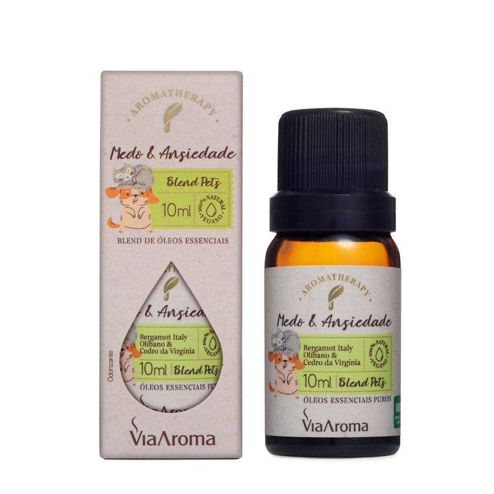 Produto Blend de Óleos Essenciais Pets Medo e Ansiedade Via Aroma - 10ml