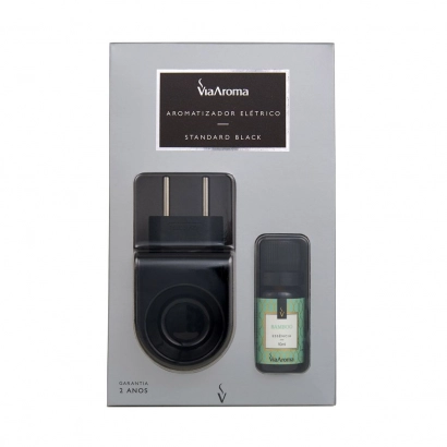 Difusor Aromatizador Standard Black com Essência Bamboo Via Aroma - 10ml Produto Difusor Aromatizador Standard Black com Essência Bamboo Via Aroma - 10ml