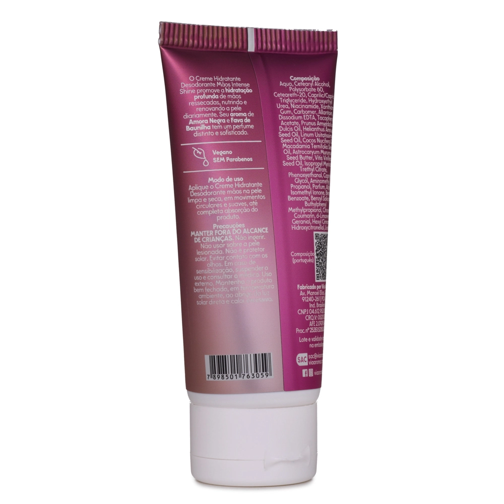 Produto Creme Hidratante Desodorante Mãos Intense Shine Via Aroma - 60g