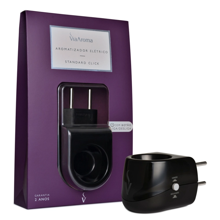 Produto Difusor Aromatizador Elétrico Bivolt Standard Click Black - Via Aroma