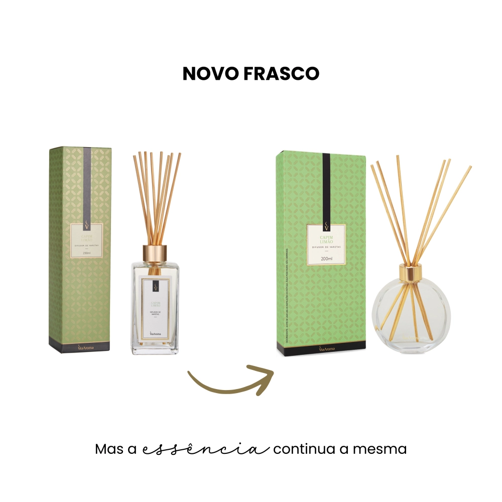 Difusor de Varetas Capim Limão Via Aroma - 200ml Produto Difusor de Varetas Capim Limão Via Aroma - 200ml