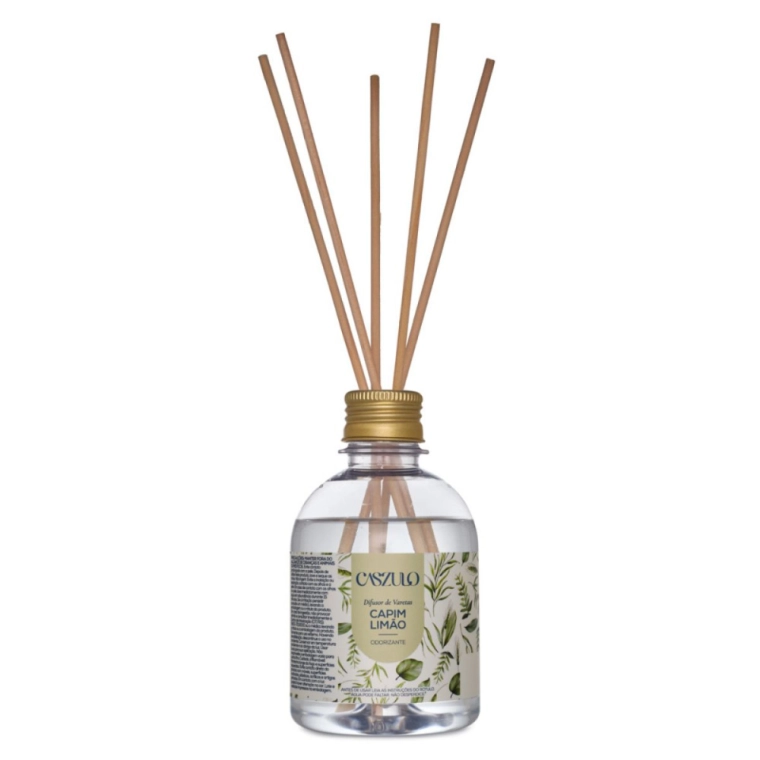 Difusor de Varetas Capim Limão Caszulo - 250ml Frente Produto Difusor de Varetas Capim Limão Caszulo - 250ml Frente