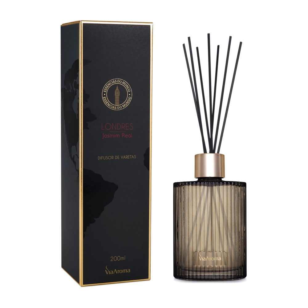 Produto Difusor de Varetas Londres Jasmim Real Linha Mundo Via Aroma - 200ml