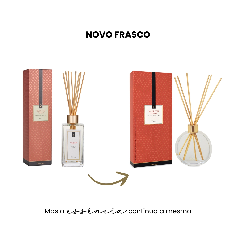 Produto Difusor de Varetas Maçã com Canela Via Aroma - 200ml
