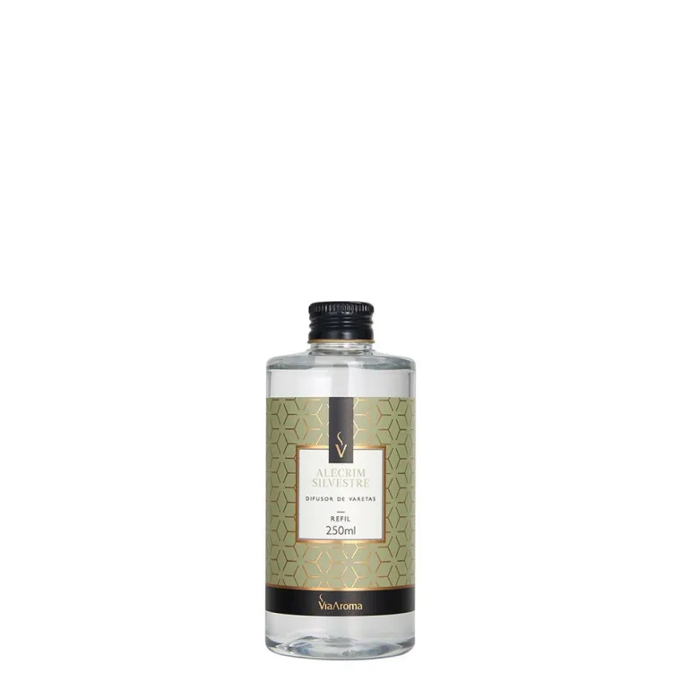 Refil Difusor de Varetas Alecrim Silvestre Via Aroma - 250ml Produto Refil Difusor de Varetas Alecrim Silvestre Via Aroma - 250ml