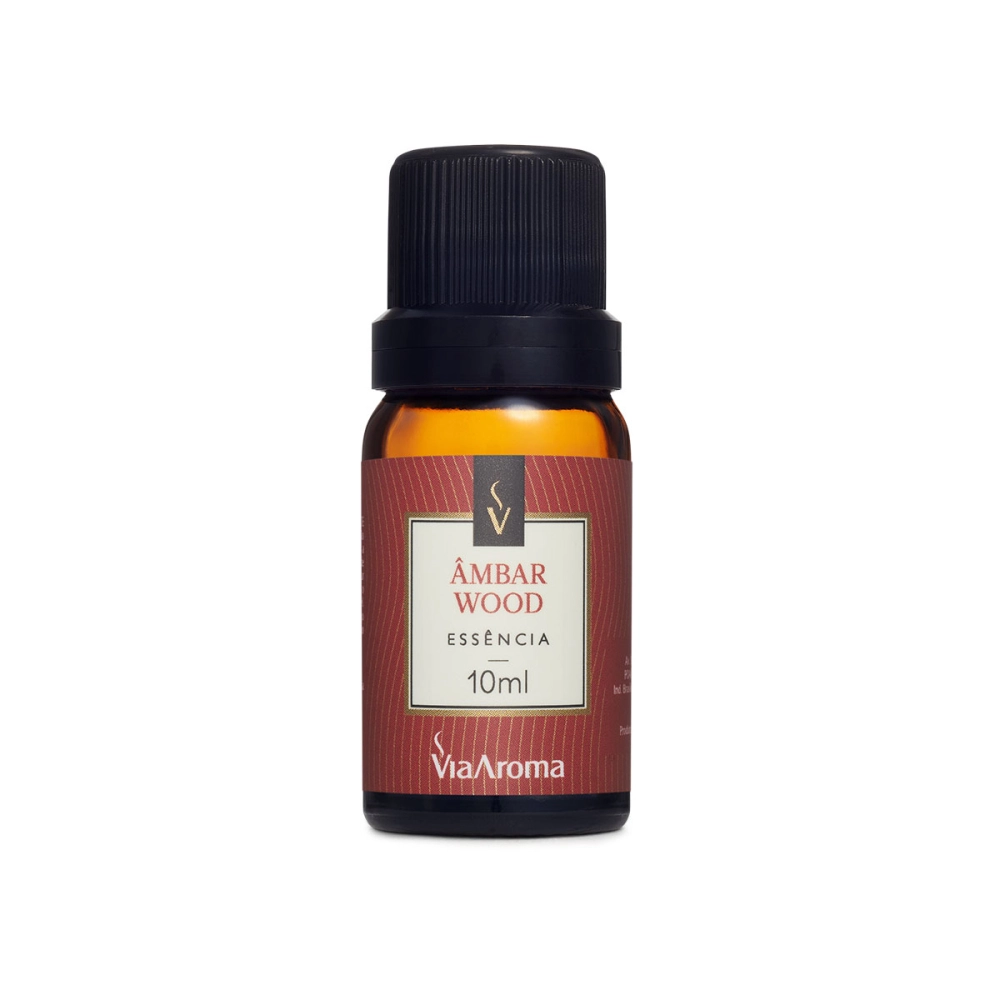 Produto Essência Âmbar Wood Via Aroma - 10ml Frente