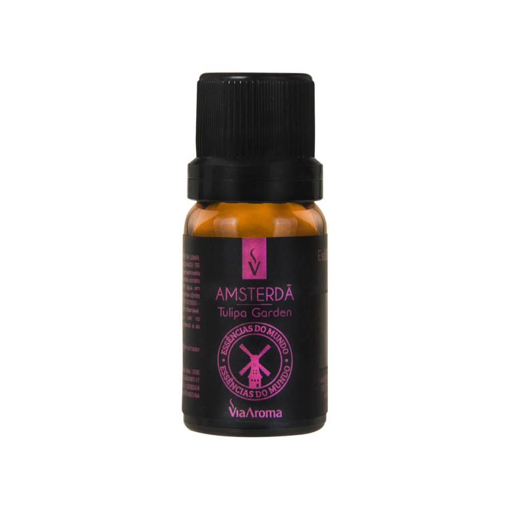 Produto Essência Amsterdã Linha Mundo Via Aroma - 10ml Frente