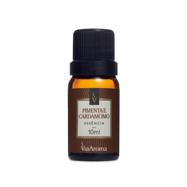 Essência Pimenta e Cardamomo Via Aroma - 10ml - Frente Produto Essência Pimenta e Cardamomo Via Aroma - 10ml - Frente