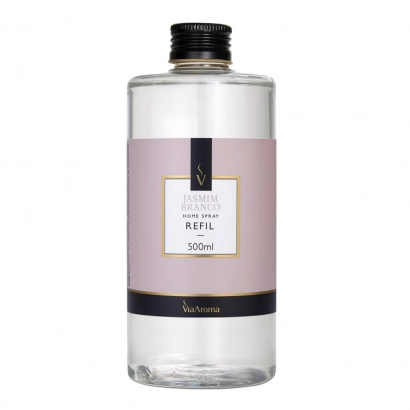 Refil Home Spray Jasmim Branco Via Aroma - 500ml Produto Refil Home Spray Jasmim Branco Via Aroma - 500ml