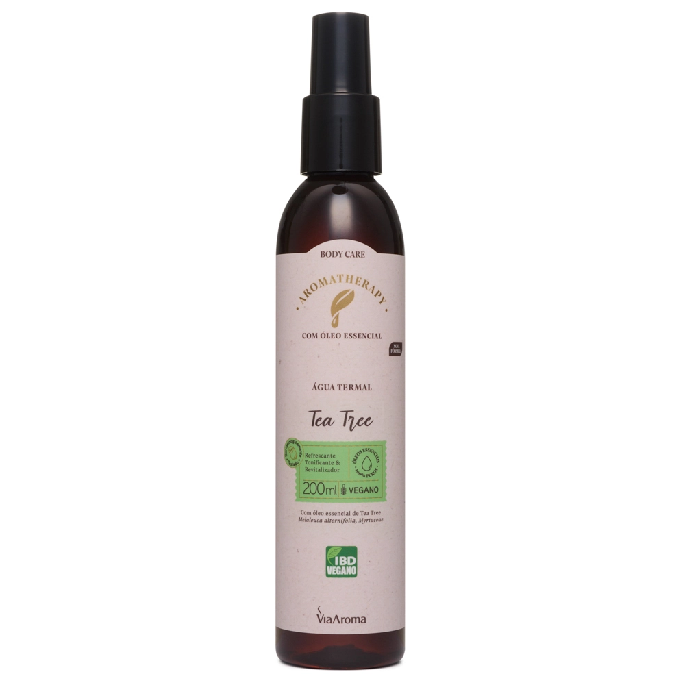 Água Termal com Óleo Essencial de Tea Tree Via Aroma - 200ml Produto Água Termal com Óleo Essencial de Tea Tree Via Aroma - 200ml
