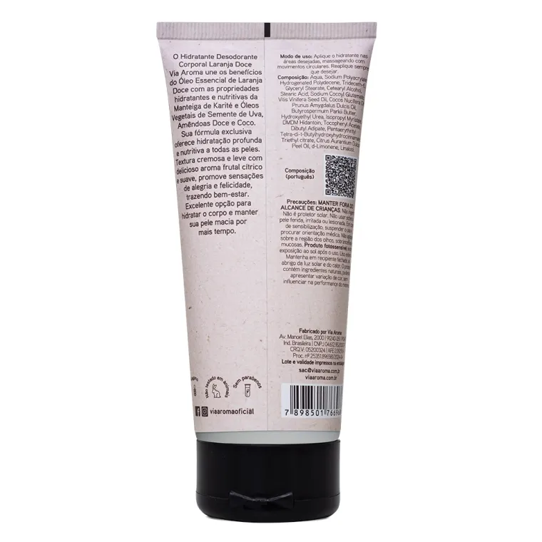Produto Hidratante Corporal Laranja Doce Aromatherapy Via Aroma - 200g