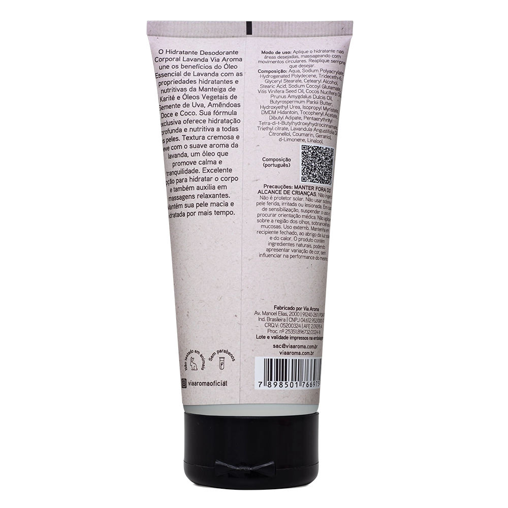 Produto Hidratante Corporal Lavanda Aromatherapy Via Aroma - 200g