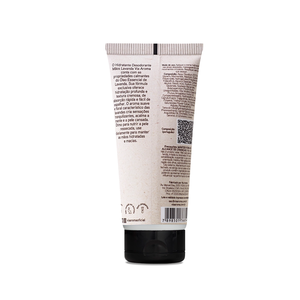 Hidratante Mãos Lavanda Aromatherapy Via Aroma - 60g Produto Hidratante Mãos Lavanda Aromatherapy Via Aroma - 60g