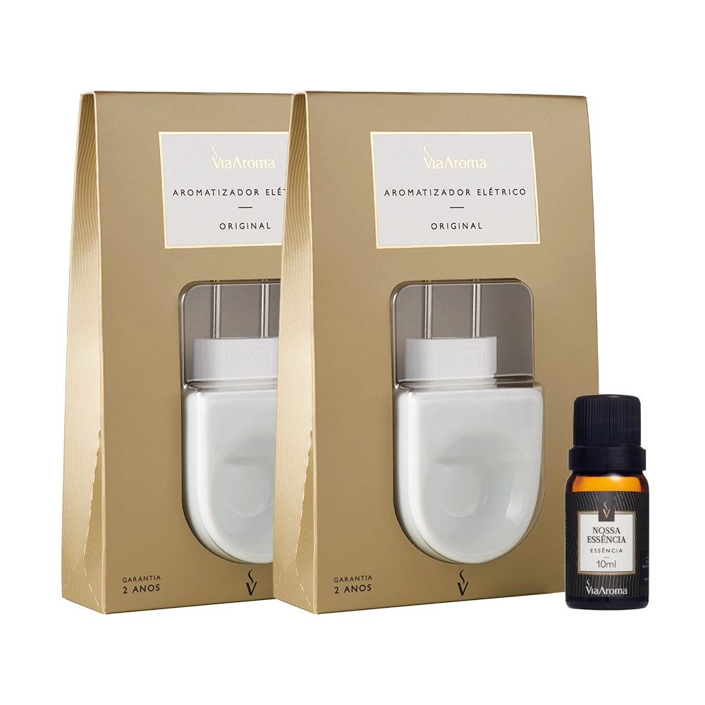 Produto Kit 2 Aromatizadores Elétricos mais uma Essência Via Aroma - Nossa Essência