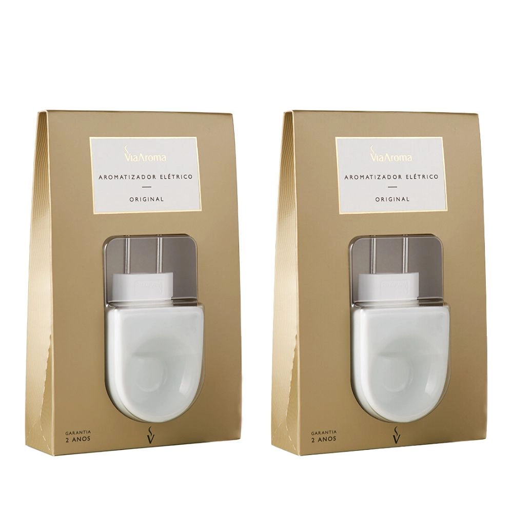Kit 2 Aromatizadores Elétricos Original - Via Aroma Produto Kit 2 Aromatizadores Elétricos Original - Via Aroma