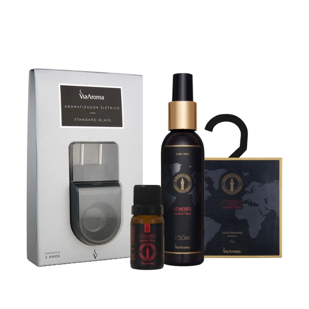 Produto Kit Difusor Black com Linha Mundo Londres - Via Aroma