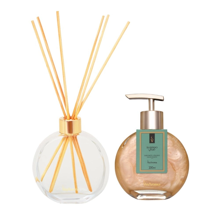 Kit Lavabo Bamboo - Via Aroma Produto Kit Lavabo Bamboo - Via Aroma