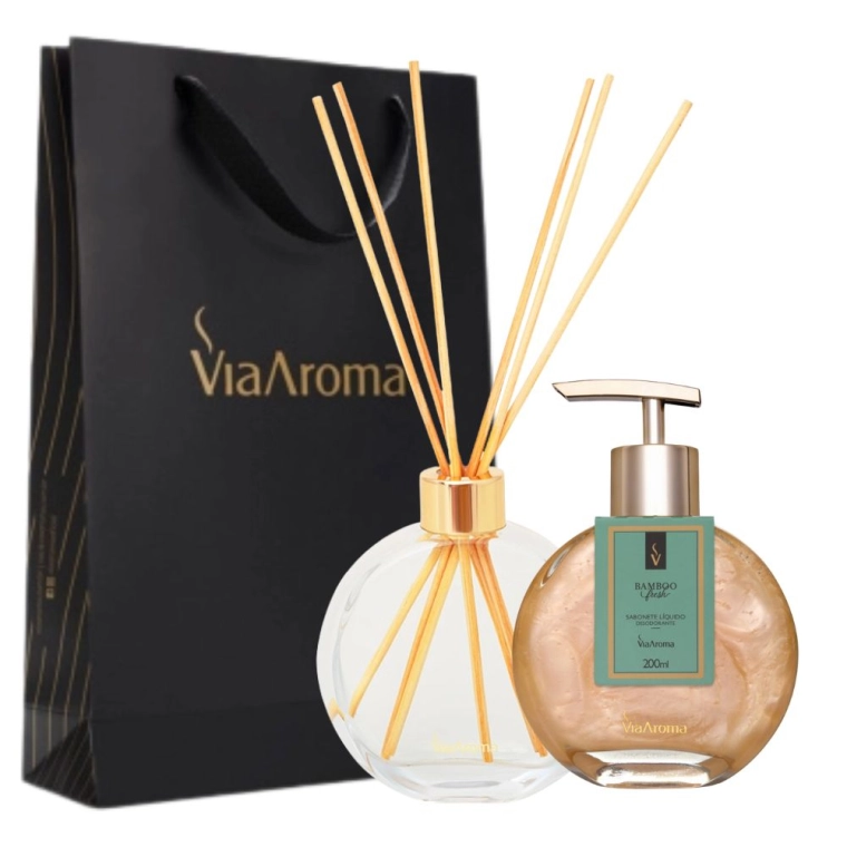 Kit Lavabo Bamboo - Via Aroma Produto Kit Lavabo Bamboo - Via Aroma
