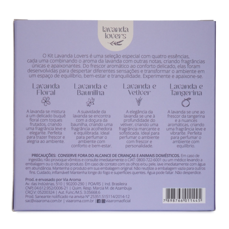 Kit Lavanda Lovers Via Aroma - 4 Essências Produto Kit Lavanda Lovers Via Aroma - 4 Essências
