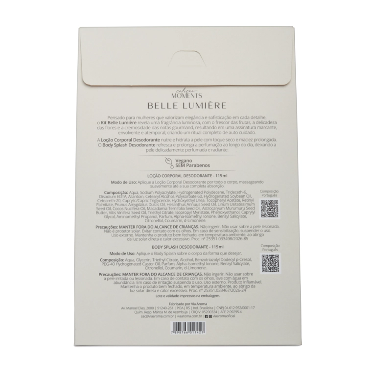 Kit Moments Belle Lumière Body Splash mais Loção Corporal - Via Aroma Produto Kit Moments Belle Lumière Body Splash mais Loção Corporal - Via Aroma