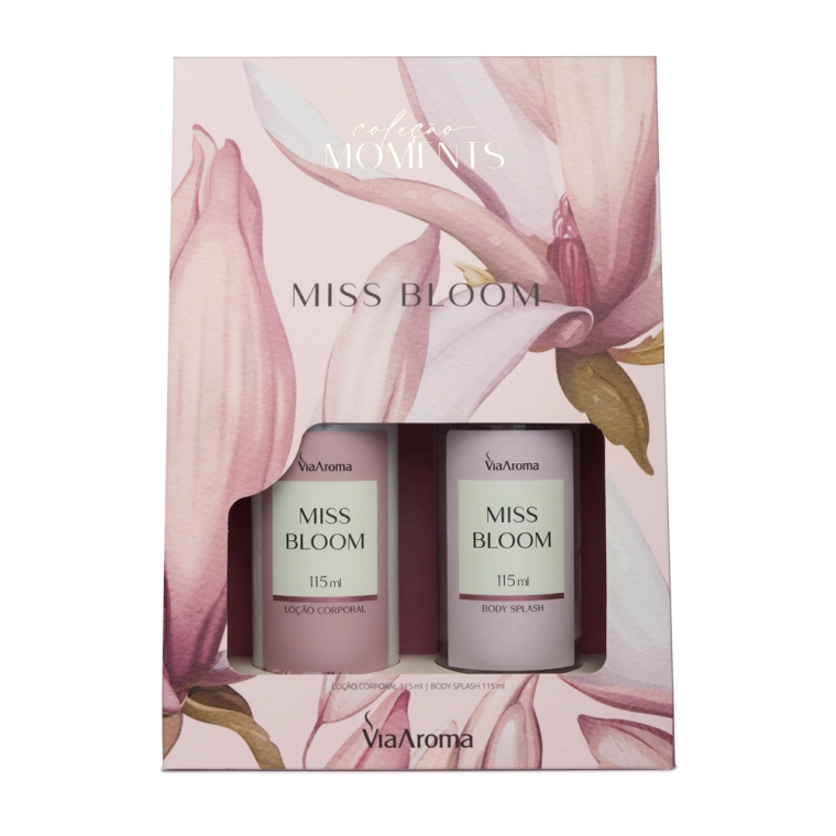 Kit Moments Miss Bloom Body Splash mais Loção Corporal - Via Aroma Produto Kit Moments Miss Bloom Body Splash mais Loção Corporal - Via Aroma